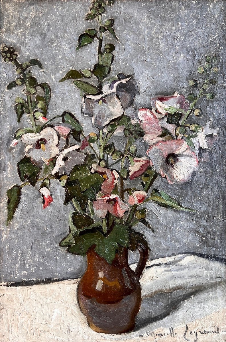 Marcelle Legrand (1888-1983) Roses Trémières Avignon Meissonnier Saint-Quentin-photo-3