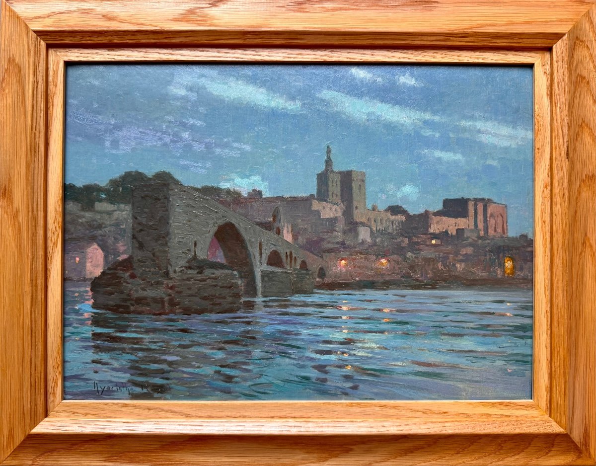 Hyacinthe Royet (1862-1926) Paris Provence Avignon Night Effect Pont Saint-bénézet-photo-2