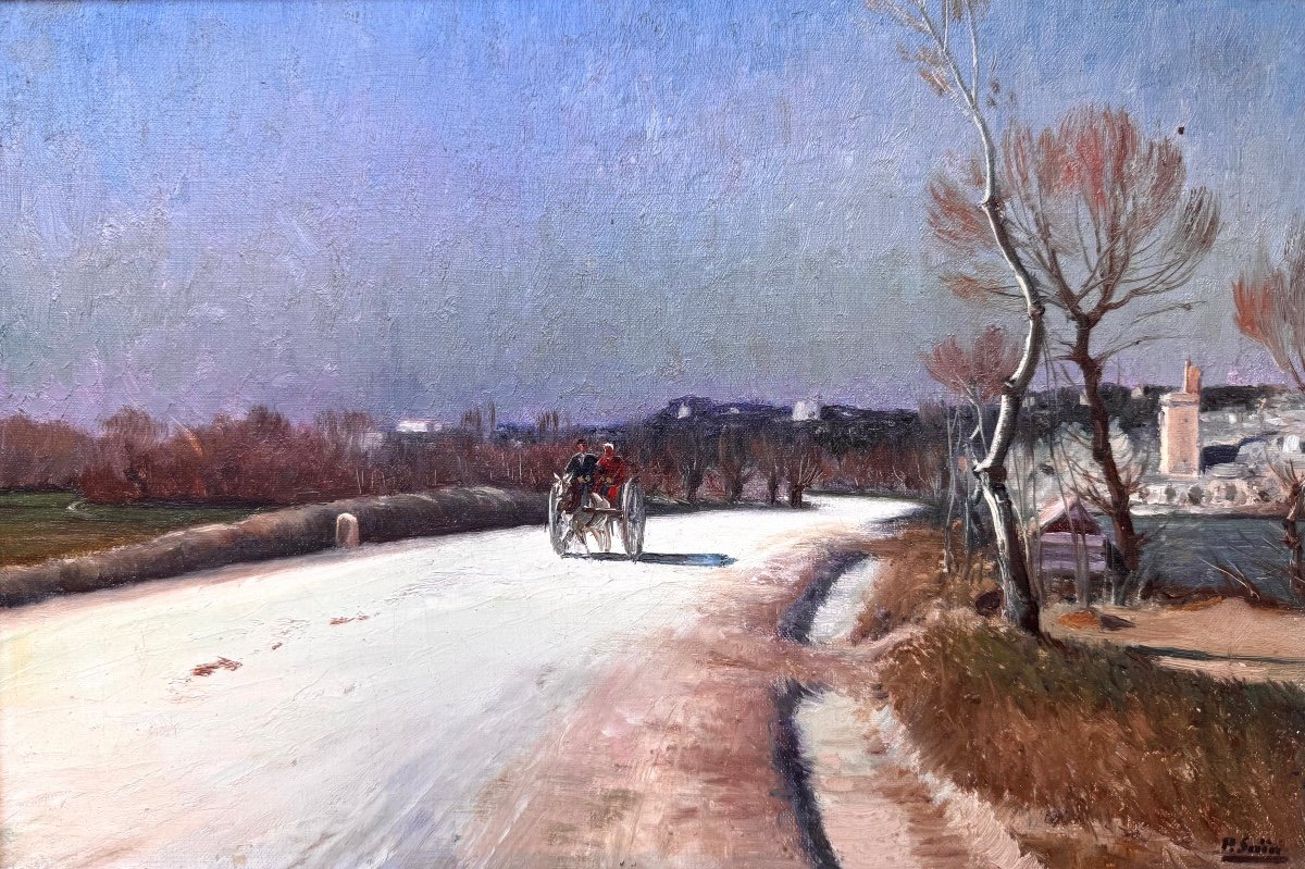 Paul Saïn (1853-1908) Provence Avignon La Route Blanche Sur La Barthelasse, 1907-photo-3