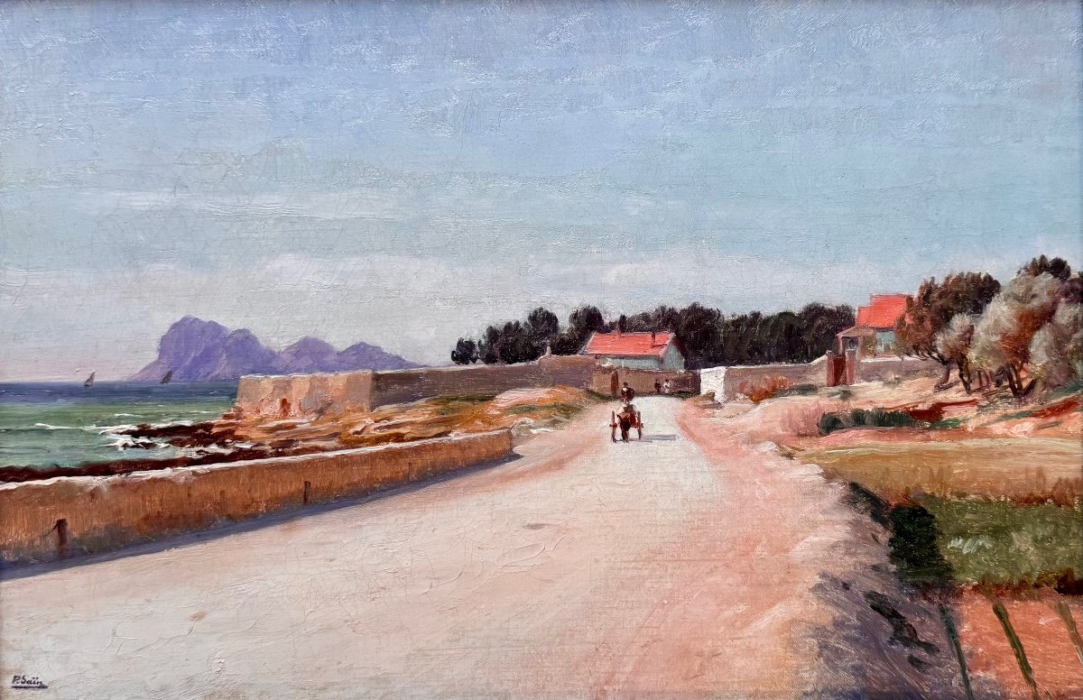 Paul Saïn (1853-1908) Provence Avignon Road From La Ciotat To Saint-cyr At The Lumière Brothers-photo-3