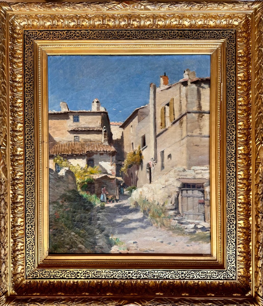 Paul Saïn (1853-1908) Provence Avignon Rue Roux-renard à Villeneuve-les-avignon-photo-2