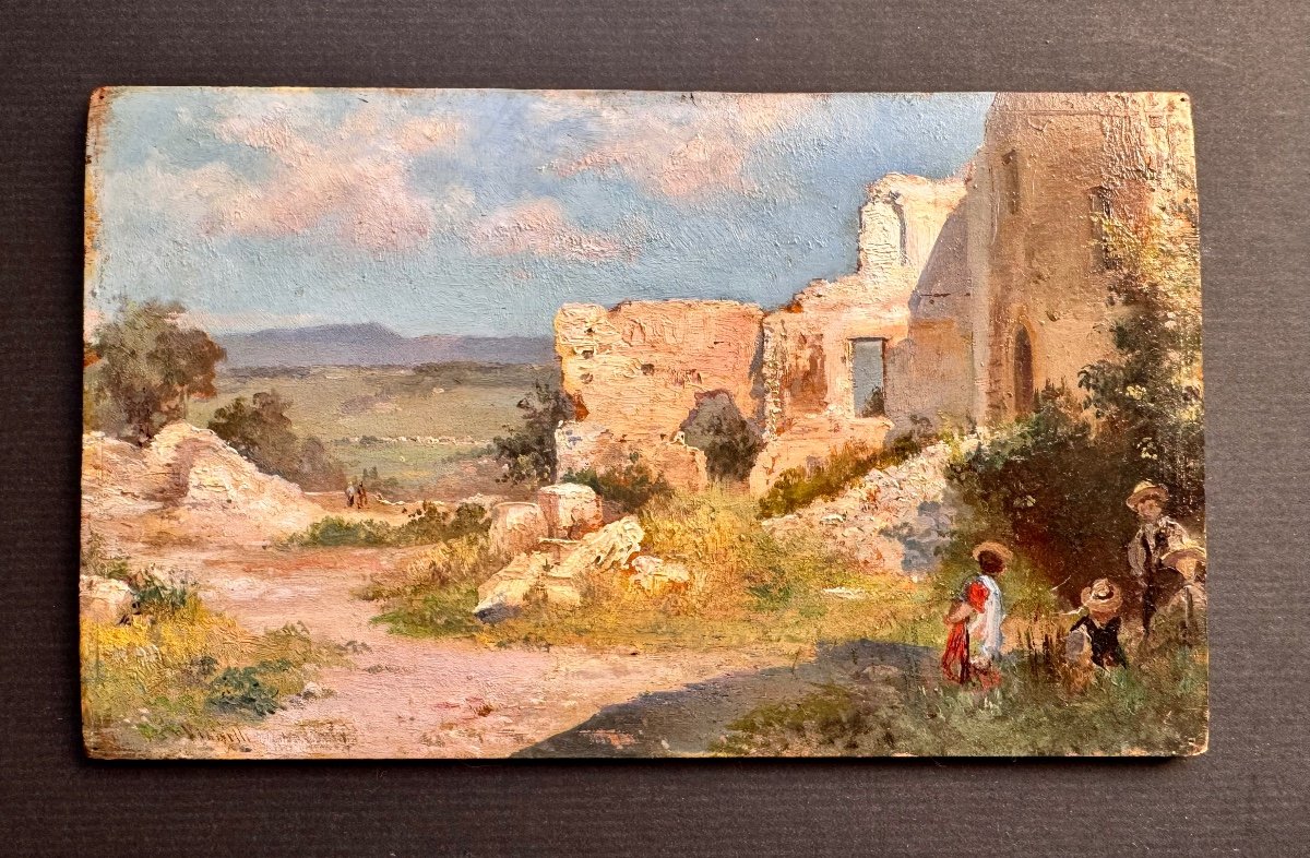 Alberto VIANELLI (1841-1927) Italie Naples Sicile Paysage animé-photo-2