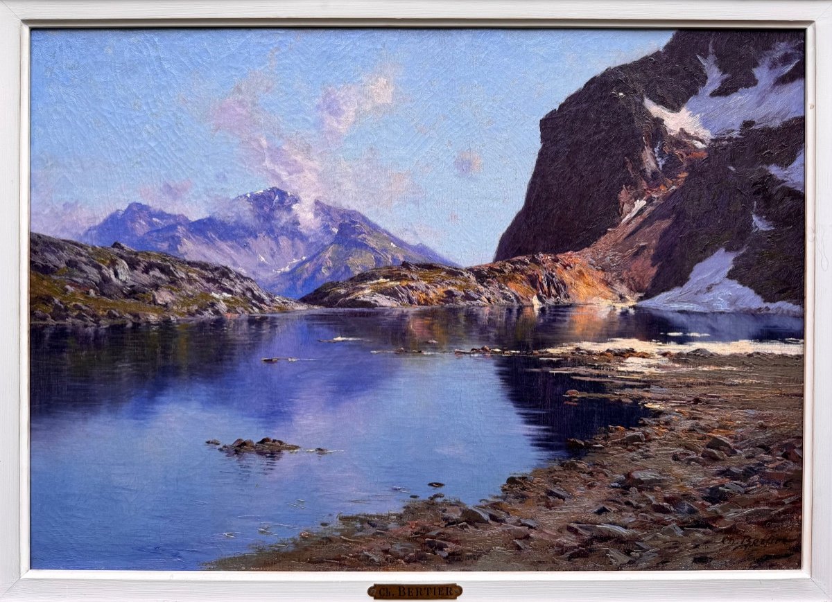 Charles Bertier (1860-1924) Grenoble Ecrins Le D&eacute;gel Du Lac De l&#039;Eychauda Massif Du Pelvoux-photo-2