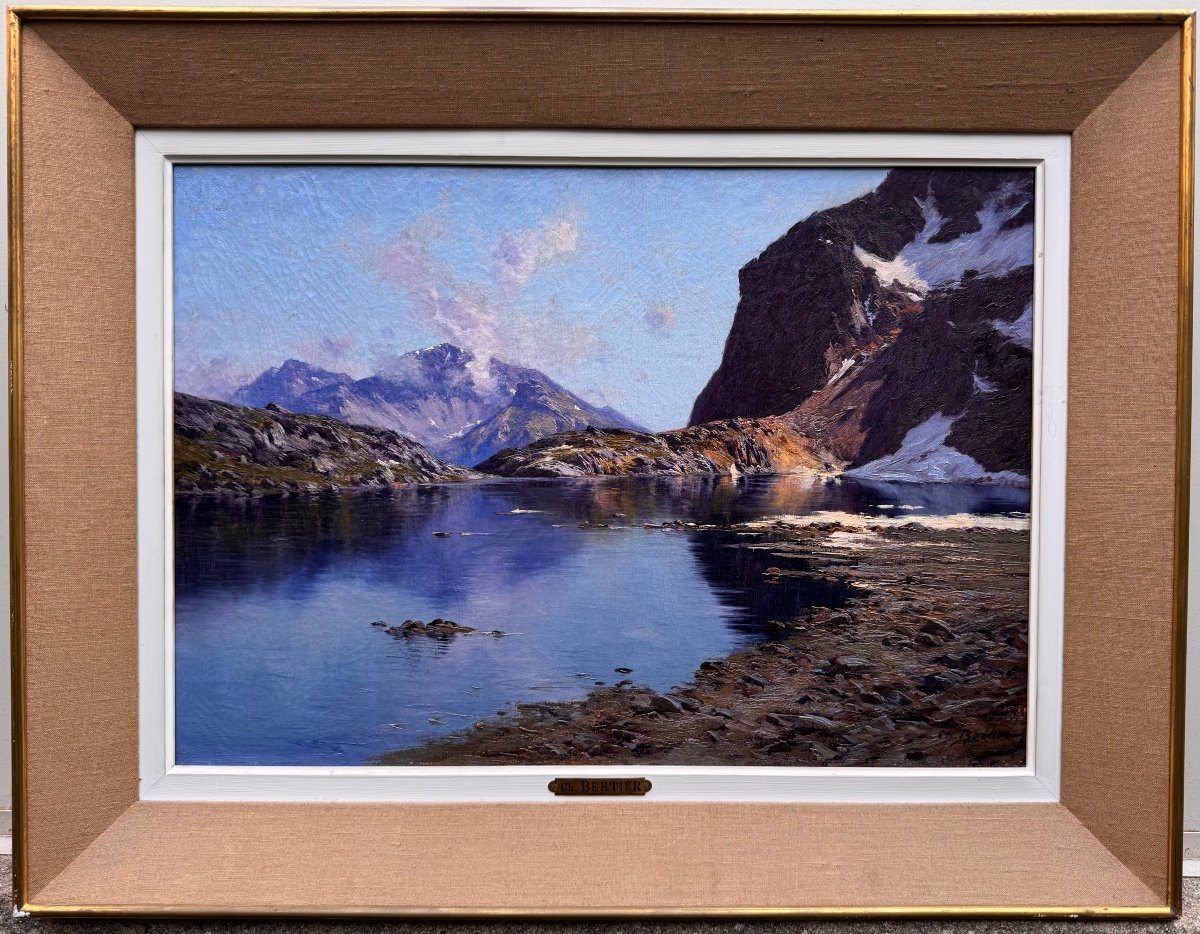 Charles Bertier (1860-1924) Grenoble Ecrins Le D&eacute;gel Du Lac De l&#039;Eychauda Massif Du Pelvoux-photo-4