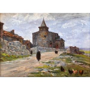 Charles Vionnet (1858-1923) Avignon Provence Lou Castellas In Rochefort Du Gard
