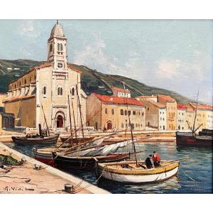 Gustave Vidal (1895-1966) Avignon Provence Collioure Eglise à Port-Vendres