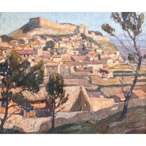 Jean Rigaud (1912-1999) Paris Provence View Of Villeneuve-les-avignon And Fort Saint André