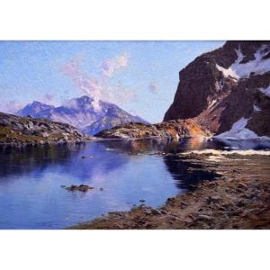 Charles Bertier (1860-1924) Grenoble Ecrins Le D&eacute;gel Du Lac De l&#039;Eychauda Massif Du Pelvoux