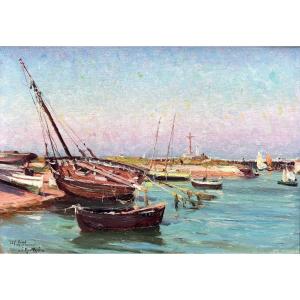 Louis Montagné (1879-1960) Provence Avignon Paris Calvados Le Port De Courseulles-sur-mer 1907