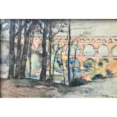 Louis Montagné (1879-1960) - Avignon-provence-pont Du Gard-groupe Des Treize
