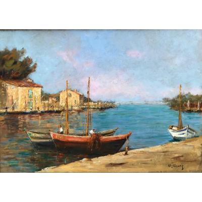 Charles Vionnet (1858-1923) -avignon-provence-view Of Martigues