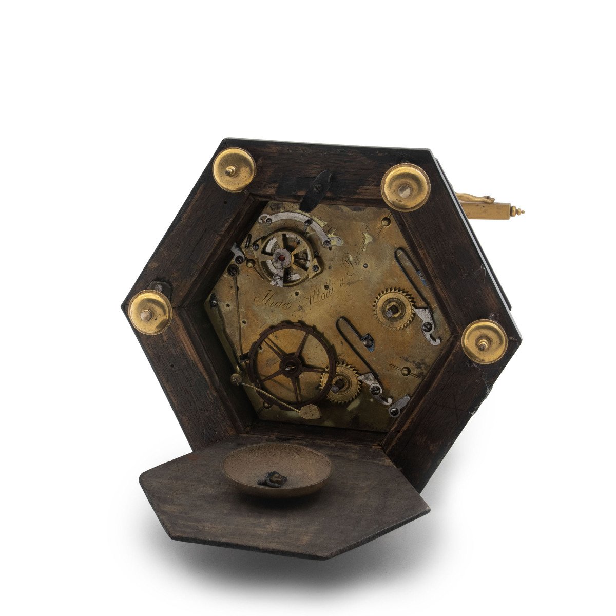 Crucifix Table Clock, Movement Signed By Allodi In Parma-photo-3