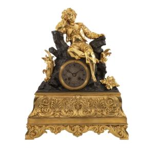French Bronze Clock, “the Red Boy” Inspired By The Painting By Sir Thomas Lawrence