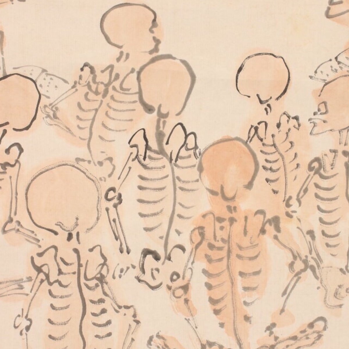 Skeletons Studying, Shaku Kaiyin, Japan Meiji Period-photo-4