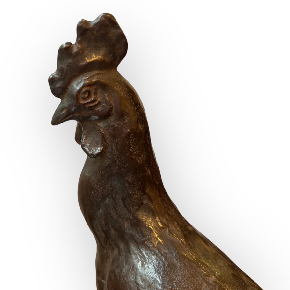 Japan, Bronze Rooster By Yoneji Ichi – Takaoka, 1896-1986-photo-3