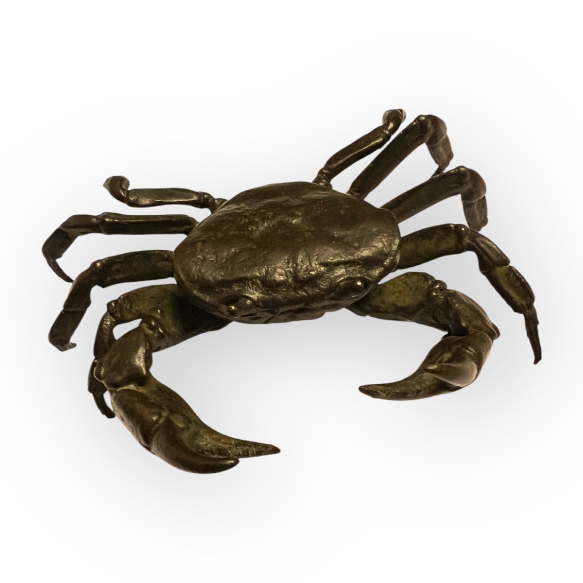 Japan, Articulated Bronze Crab Signed Yasunoke, Circa 1900.-photo-3