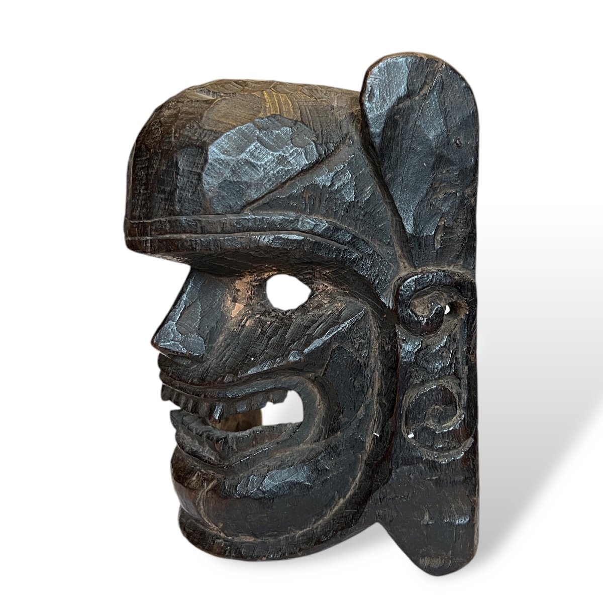 Nepal, Carved Wooden Mask Circa 1900.-photo-2