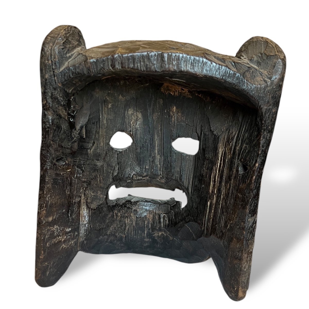 Nepal, Carved Wooden Mask Circa 1900.-photo-4