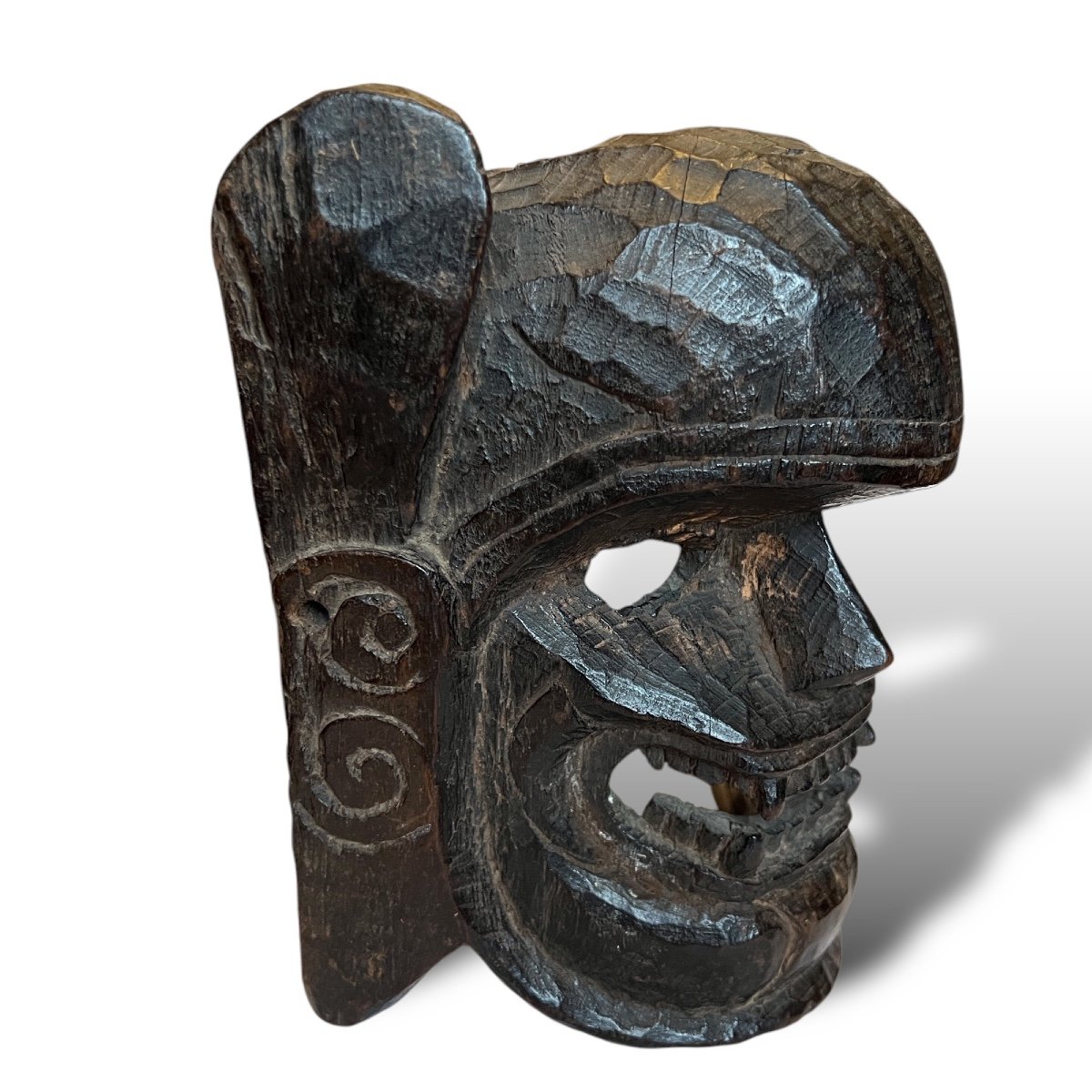 Nepal, Carved Wooden Mask Circa 1900.-photo-4