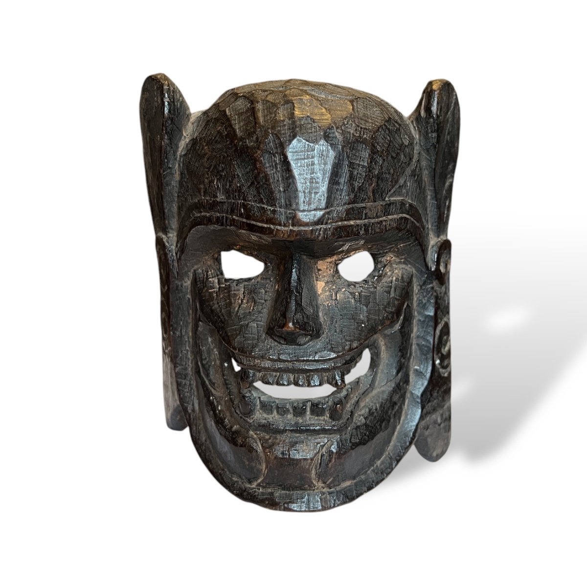 Asie, Népal, Masque  en Bois Sculpté Vers 1900.