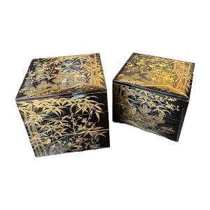 Large Box With Compartments, Jubako, In Lacquer, Japkn, Meiji Period, Circa 1880