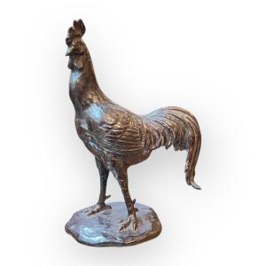 Japon, Coq En Bronze Par Yoneji Ichi – Takaoka, 1896-1986