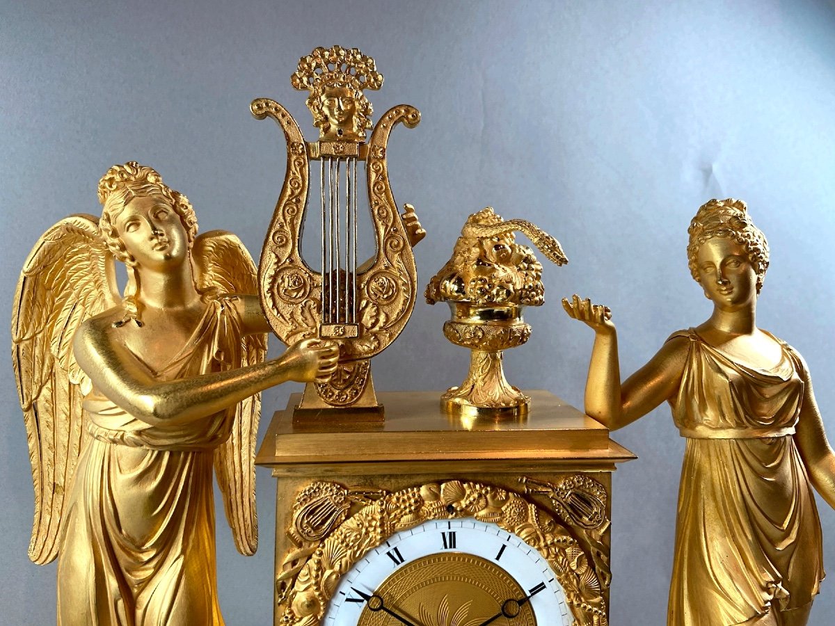 Magnificent Bronze Clock From The French Empire From 1810-photo-2