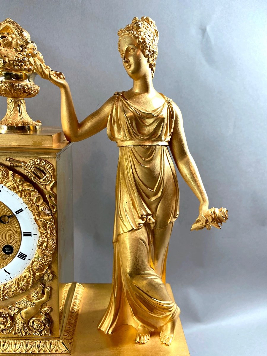 Magnificent Bronze Clock From The French Empire From 1810-photo-4