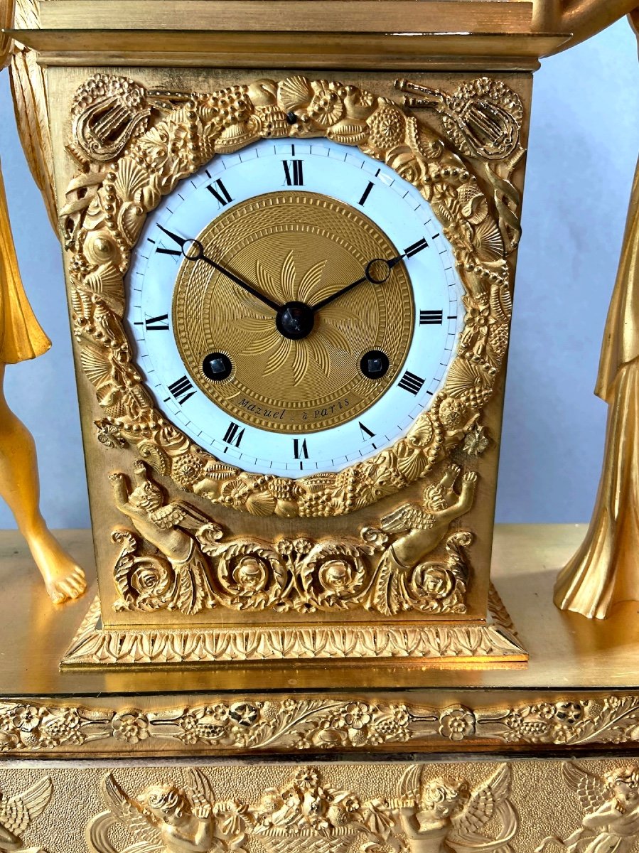 Magnificent Bronze Clock From The French Empire From 1810-photo-6