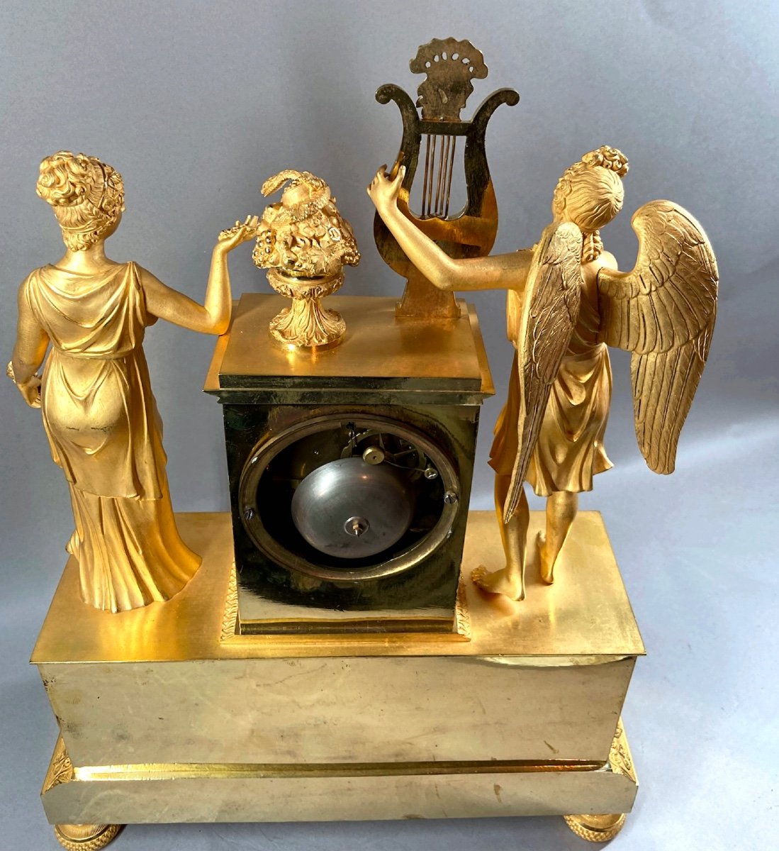 Magnificent Bronze Clock From The French Empire From 1810-photo-7