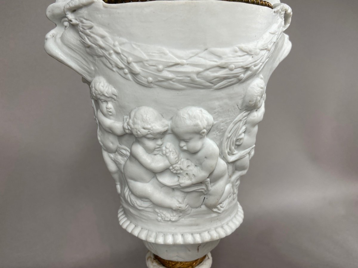 Exquisite Pairs Of 19th Century Sèvres Biscuit Vases - Casolettes By Clodion-photo-2