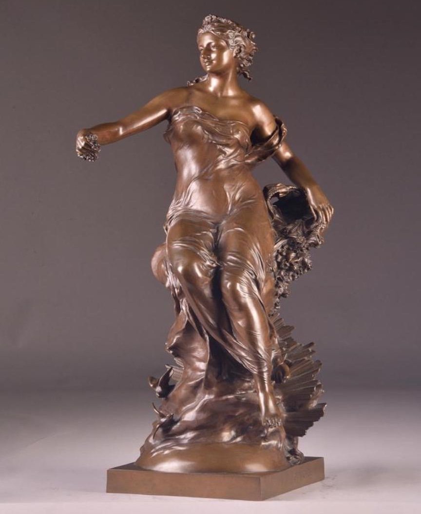 Sculpture En Bronze Français Du XIXe Siècle Représentant Flora,gustave Michel Et F. Barbedienne