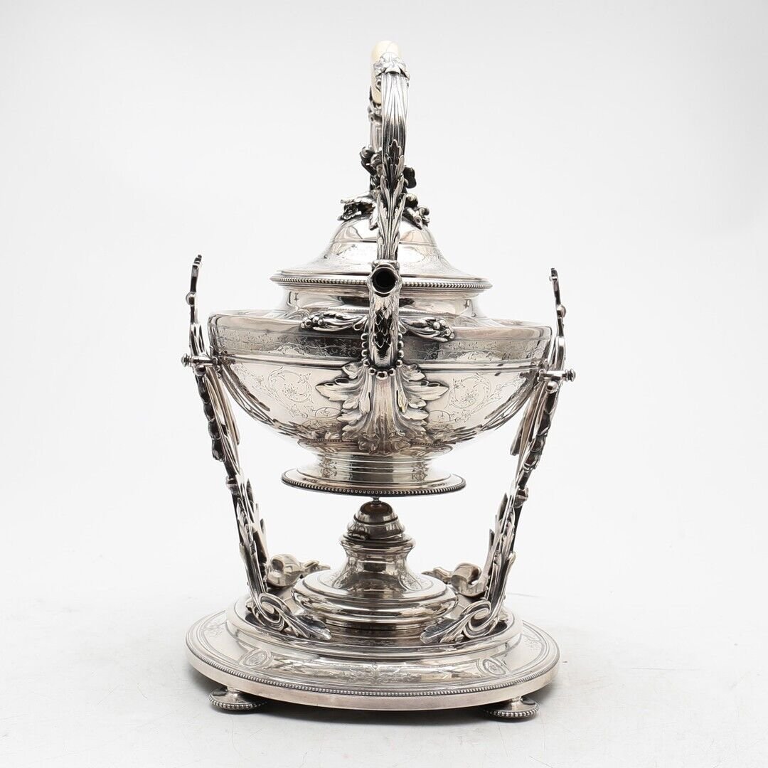 Ensemble Samovar Et Théière Plaqué Argent Christofle Du 19ème Ct Français - 4 Pièces Originales-photo-1