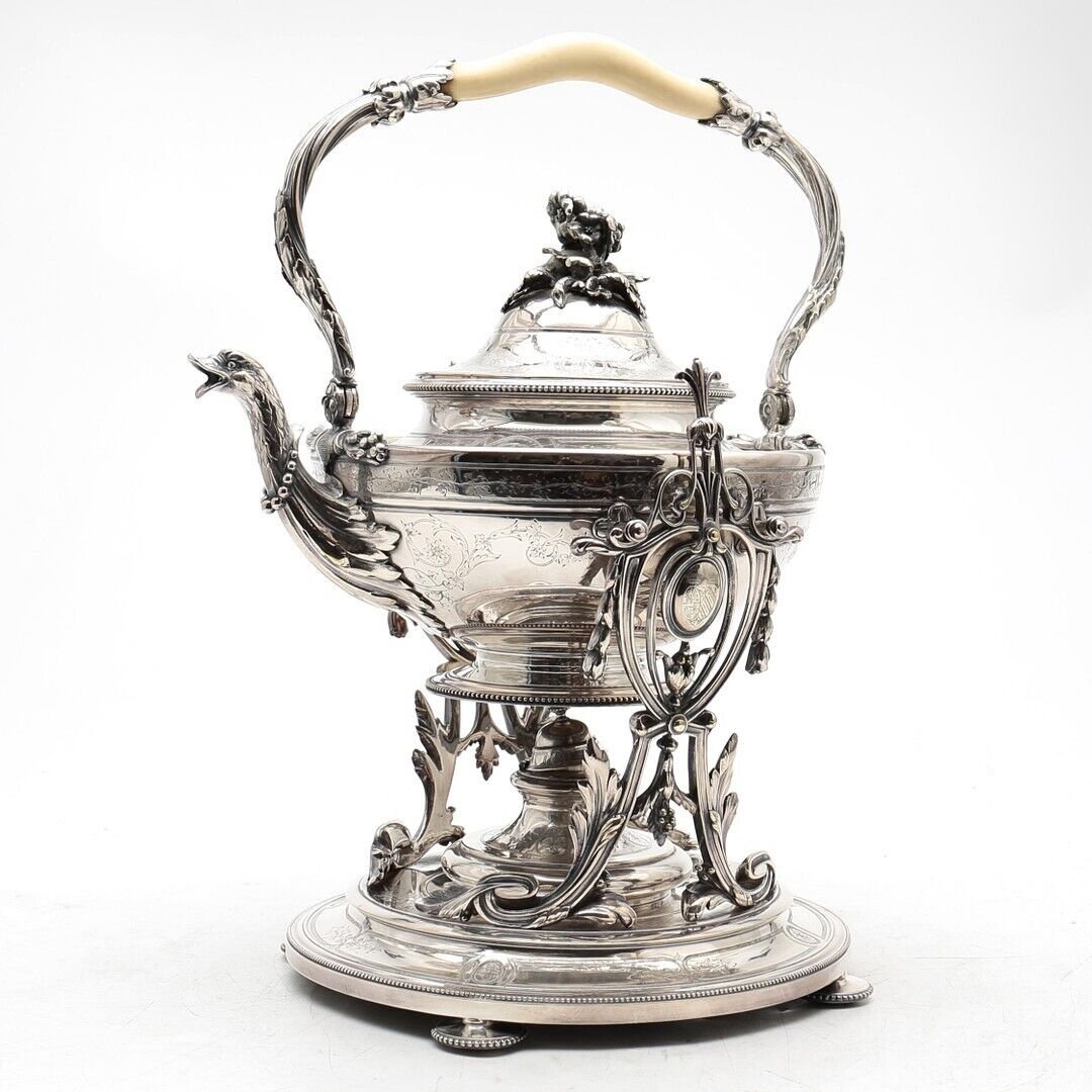 Christofle 19th Ct French Silver Plated Samovar And Teapot Set - 4 Original Pieces