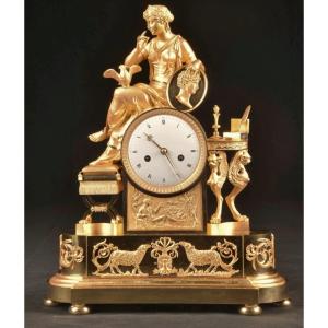 Early 19th Century Empire Mantel Clock “l’amour Et L’amitiè”