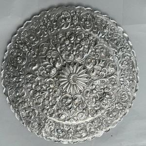 Exquisite Ottoman Repousse Silver Mirror - Abdulhamid II Era, Authentic And Stamped