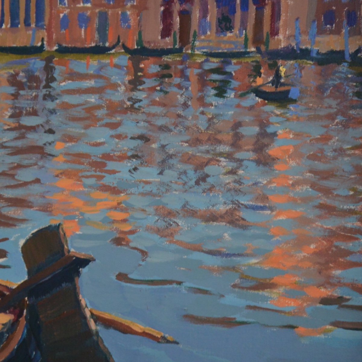 Lucien Frennet (1888-1949) Le March&eacute; Du Rialto Venise Huile Sur Toile-photo-4