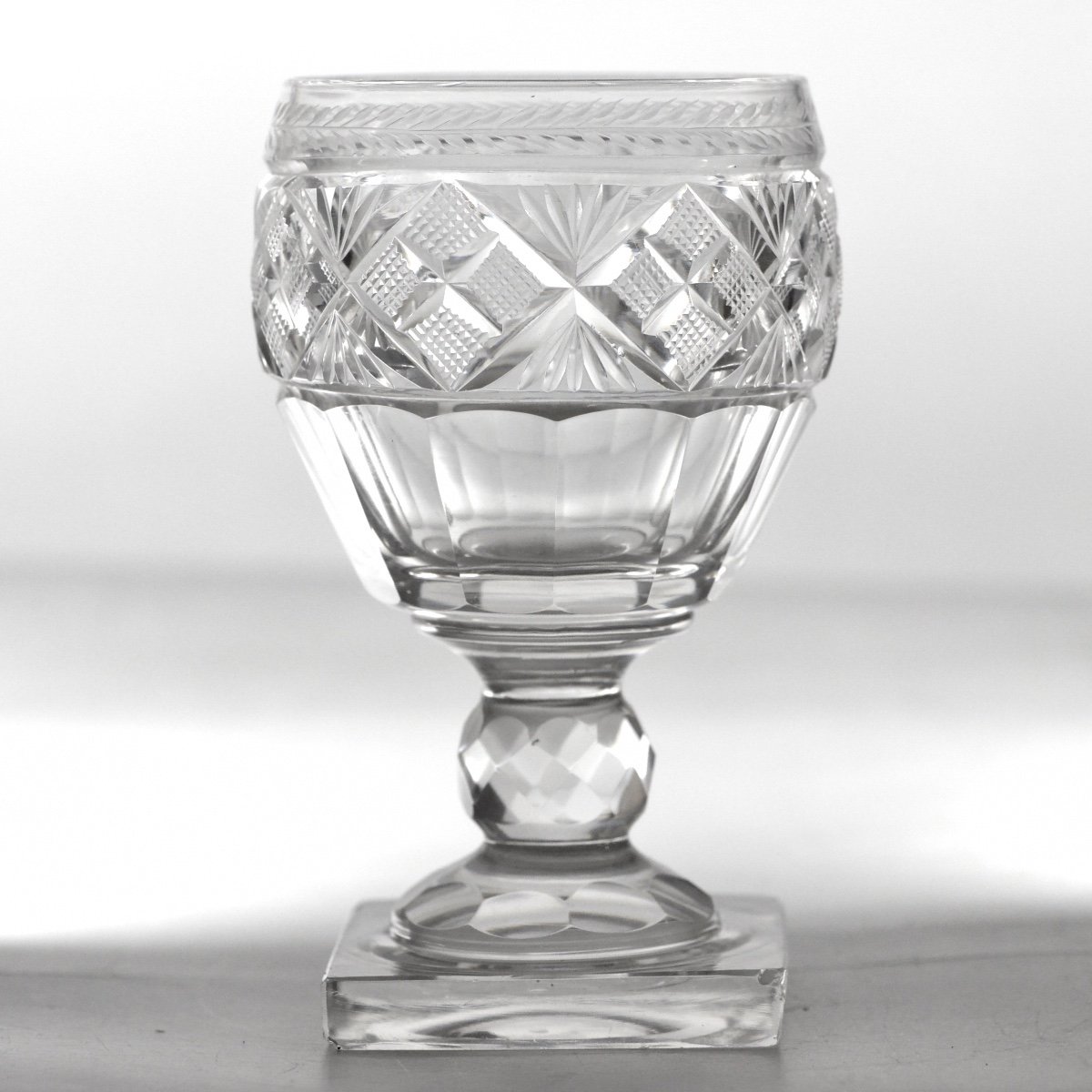 Gobelet Charles X En Cristal Taillé Monogrammé JW 1824-photo-4