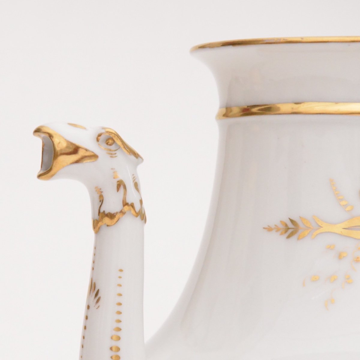 Empire Porcelain Coffee Pot With Polychrome Decor XIXth Century-photo-3