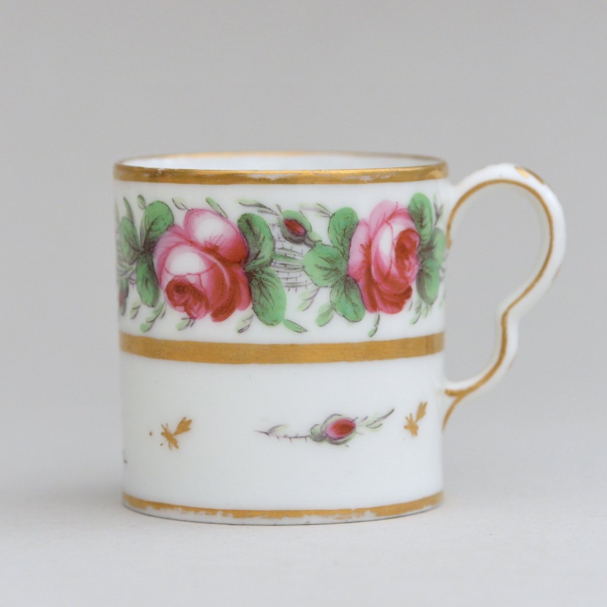 Pair Of Paris Porcelain Cups Manufacture De La Reine De Rue Thiroux 1780-photo-2