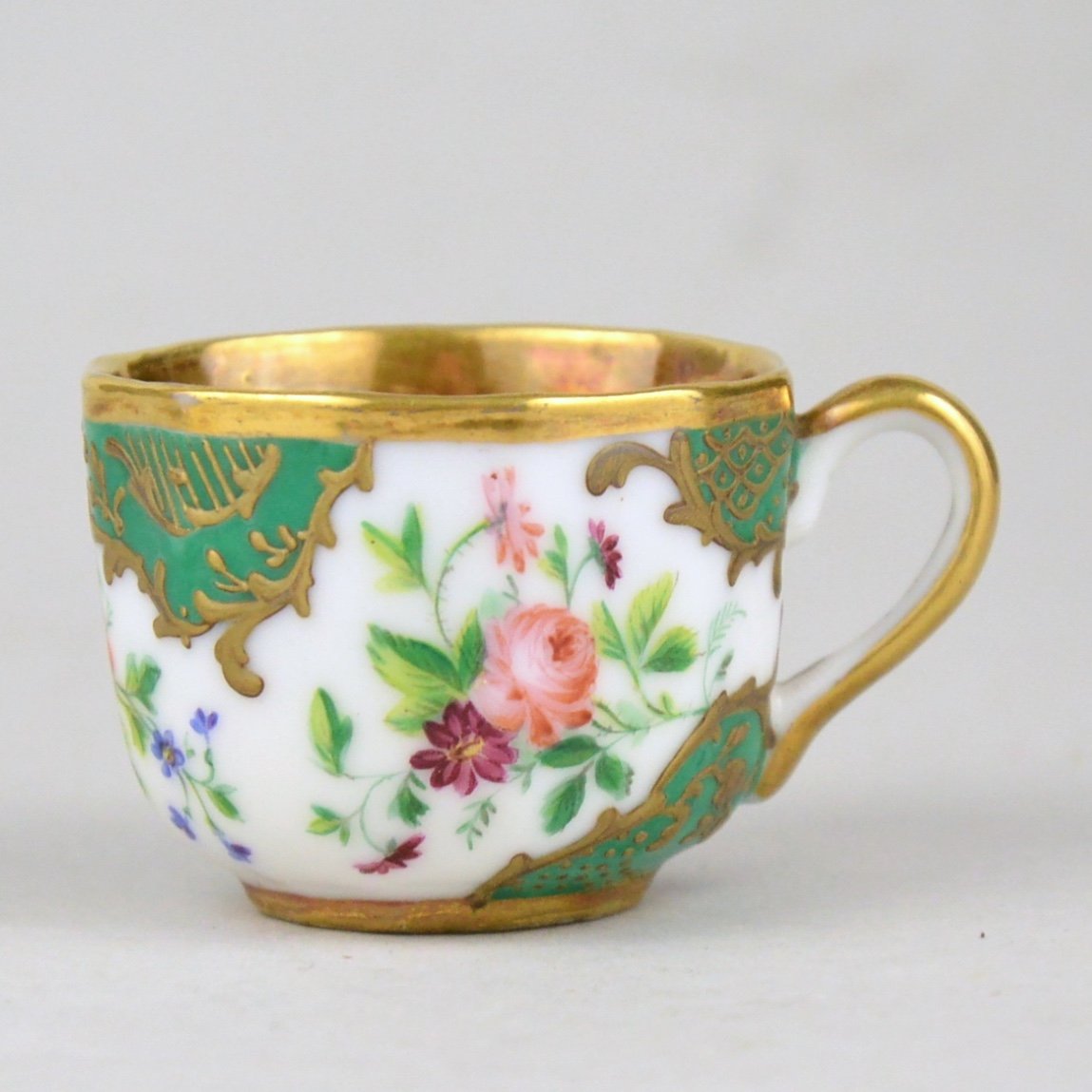 Miniature Tasse En Porcelaine De Bruxelles &agrave; D&eacute;cor Floral Manufacture Faber &agrave; Ixelles 1830-photo-4