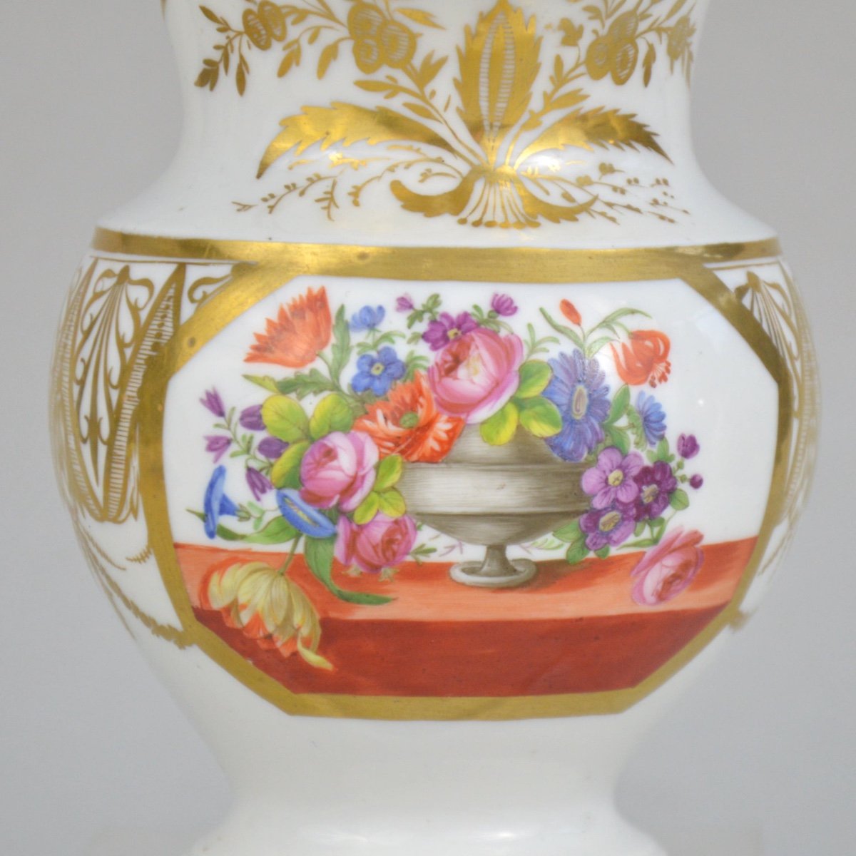  Paris Porcelain Milk Jug With Polychrome Decor Of Flowered Vase On The Entablature 1800-photo-3