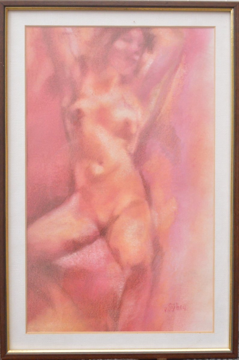 Marcel Von Sijben De Maroije (1878-1962) Nude Chalk Drawing