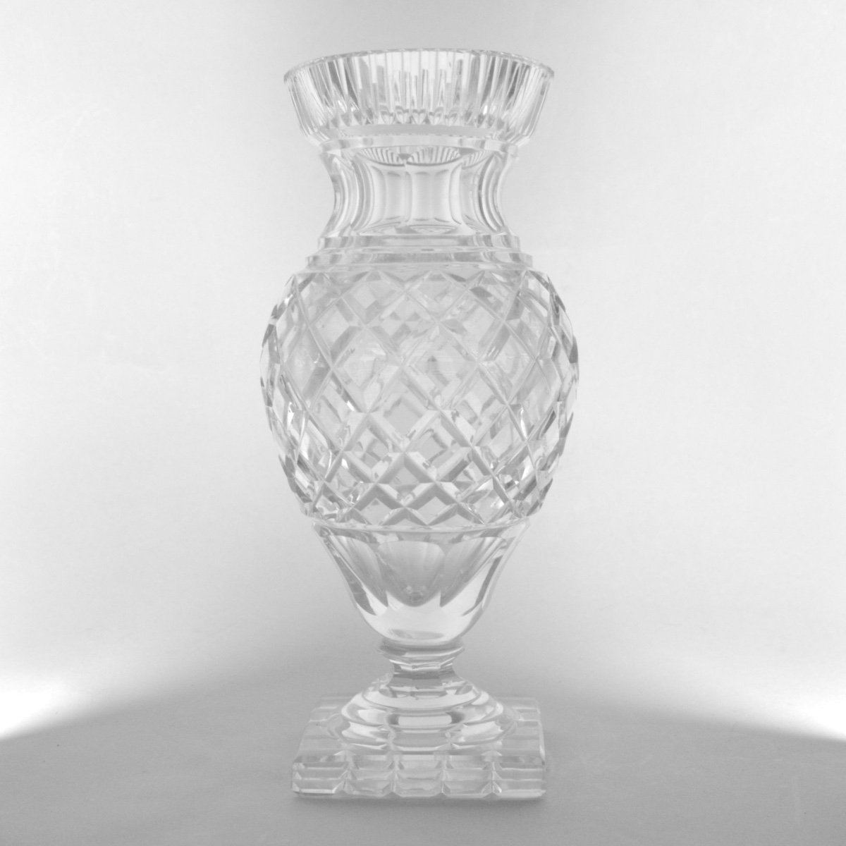 19th Century Diamond Decor Crystal Vase