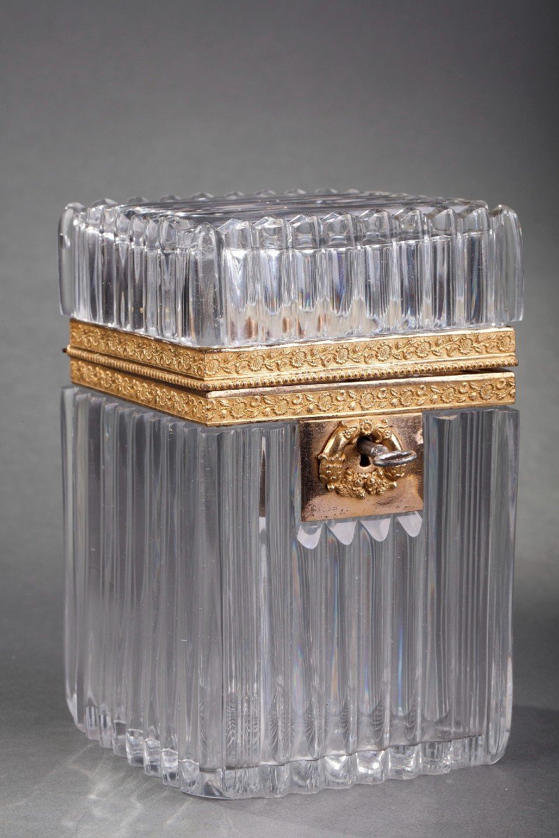 Charles X Cut Crystal Casket With Ormolu Mounts. -photo-2