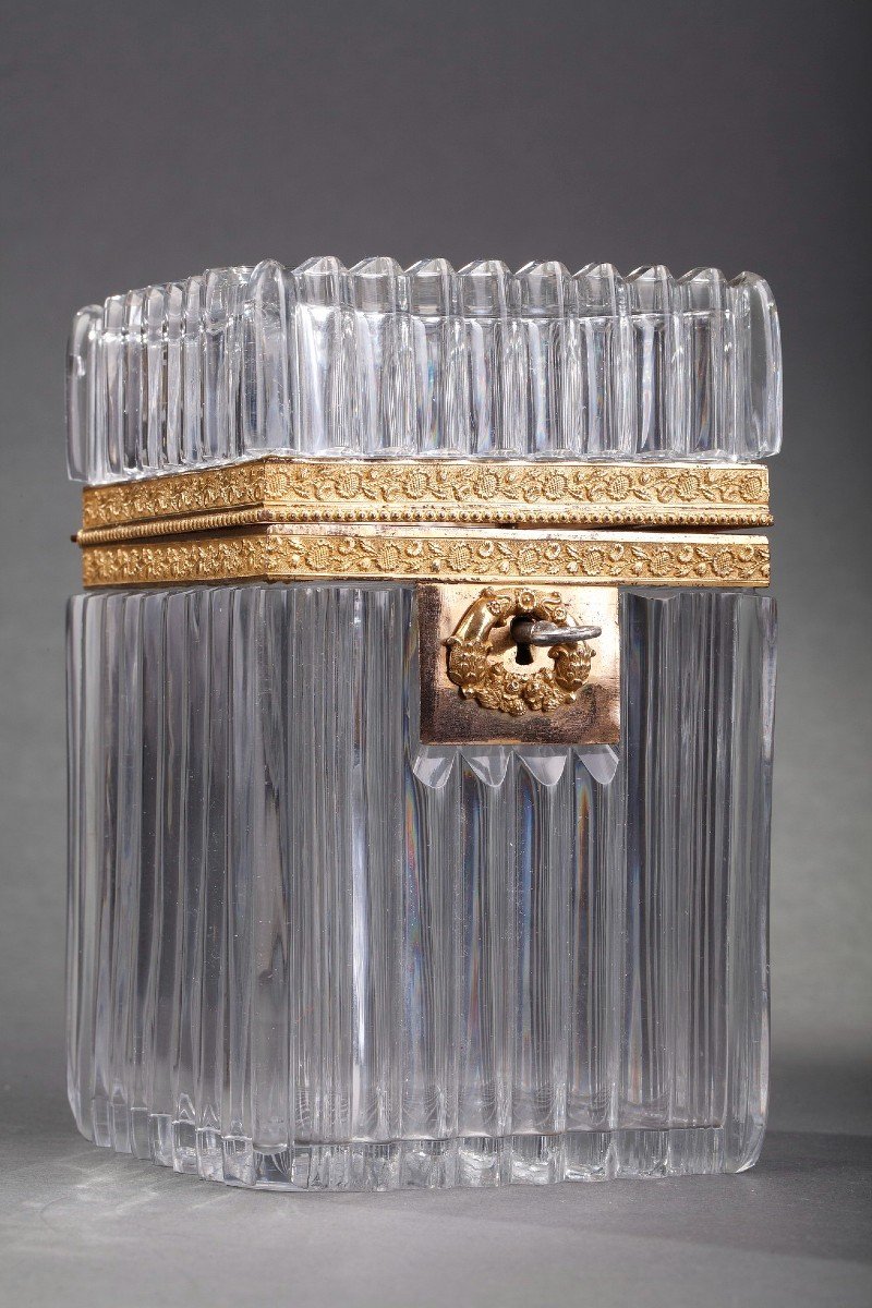 Charles X Cut Crystal Casket With Ormolu Mounts. -photo-3