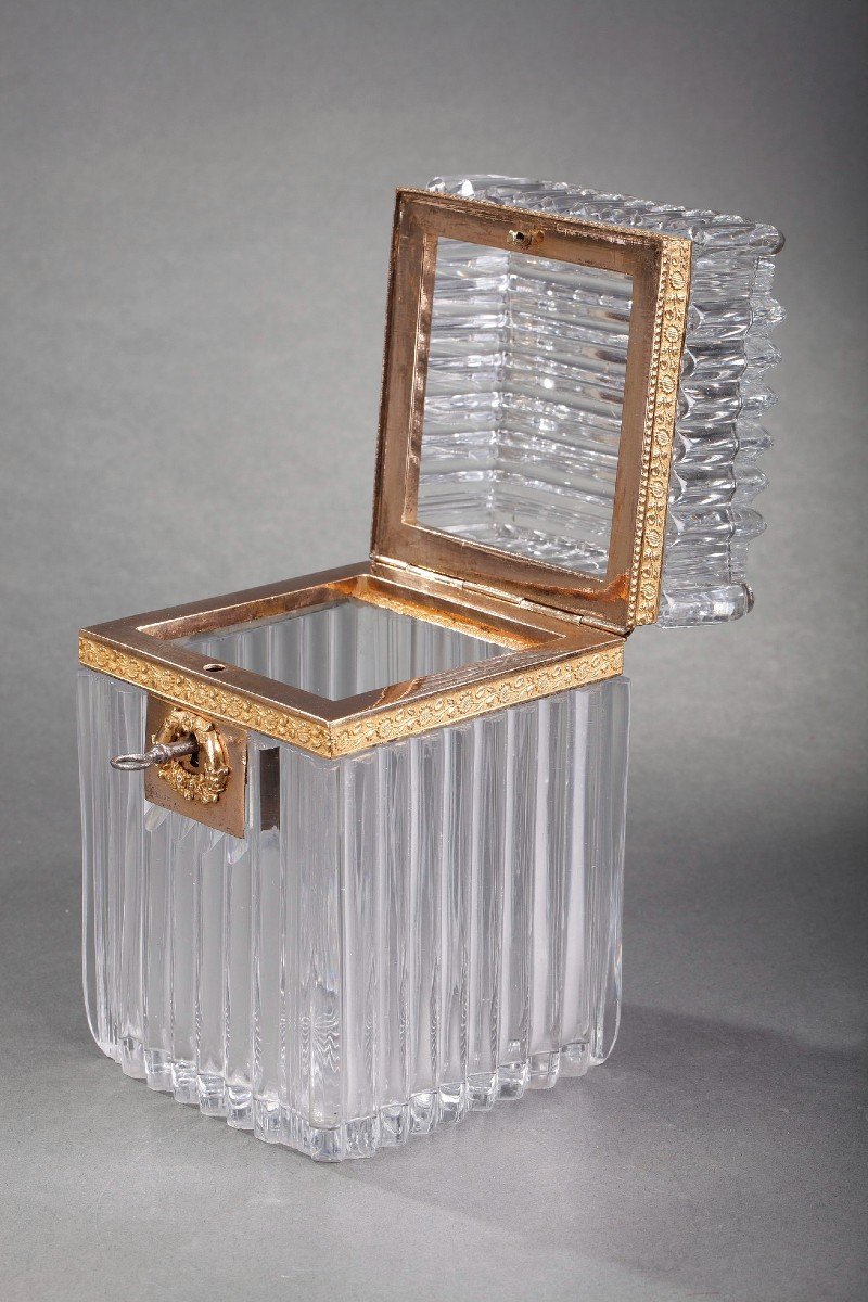 Charles X Cut Crystal Casket With Ormolu Mounts. -photo-2