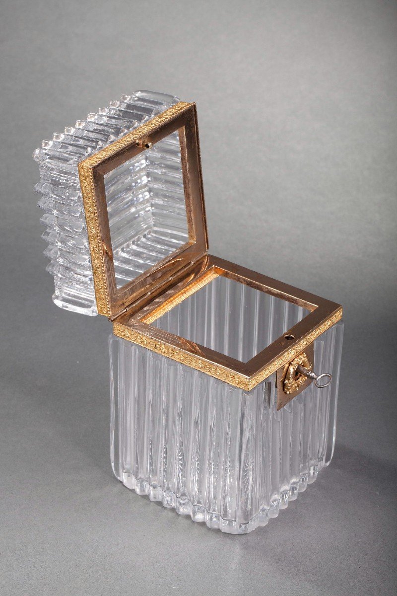 Charles X Cut Crystal Casket With Ormolu Mounts. -photo-4