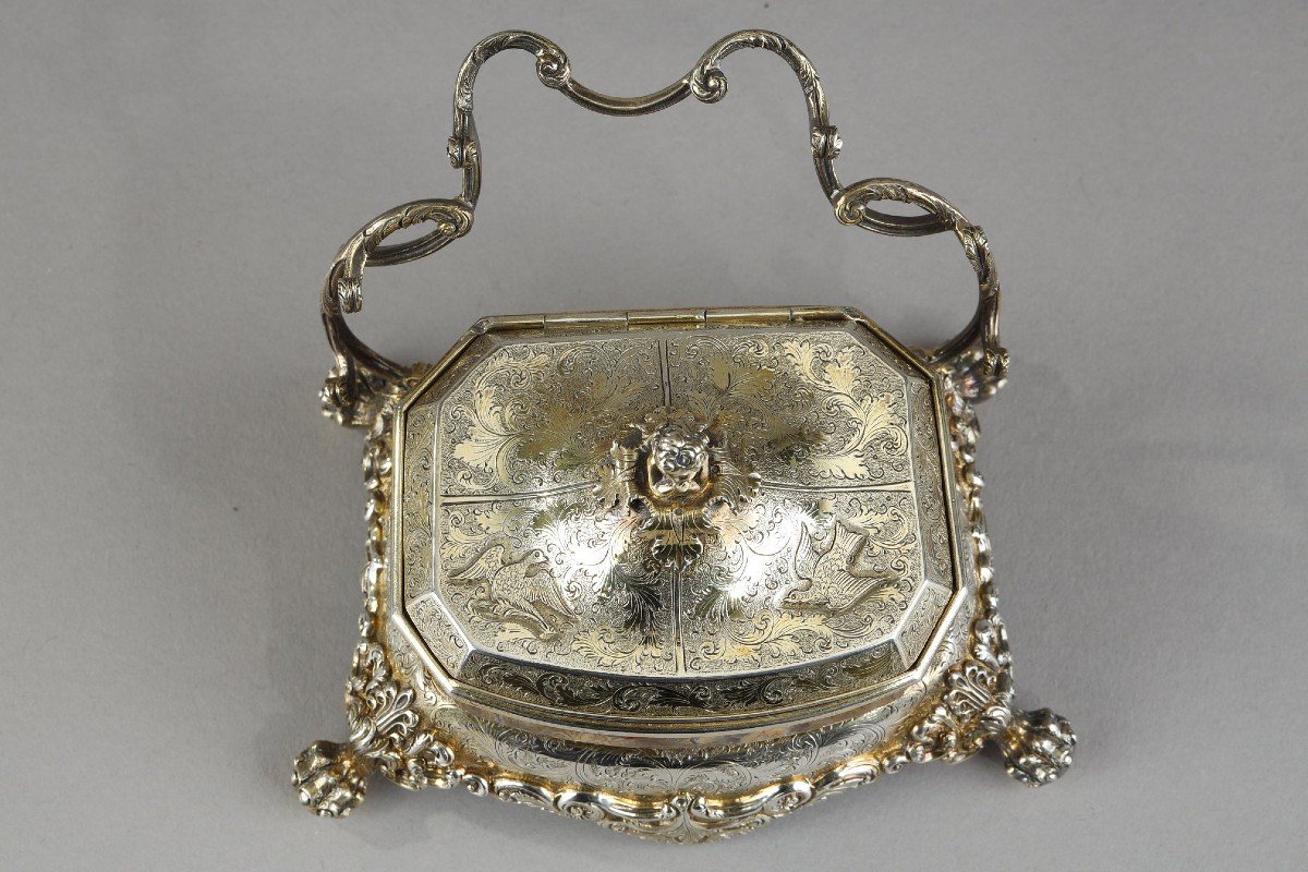 Encrier En Vermeil Et Agate. Travail Anglais. Circa 1830-photo-2