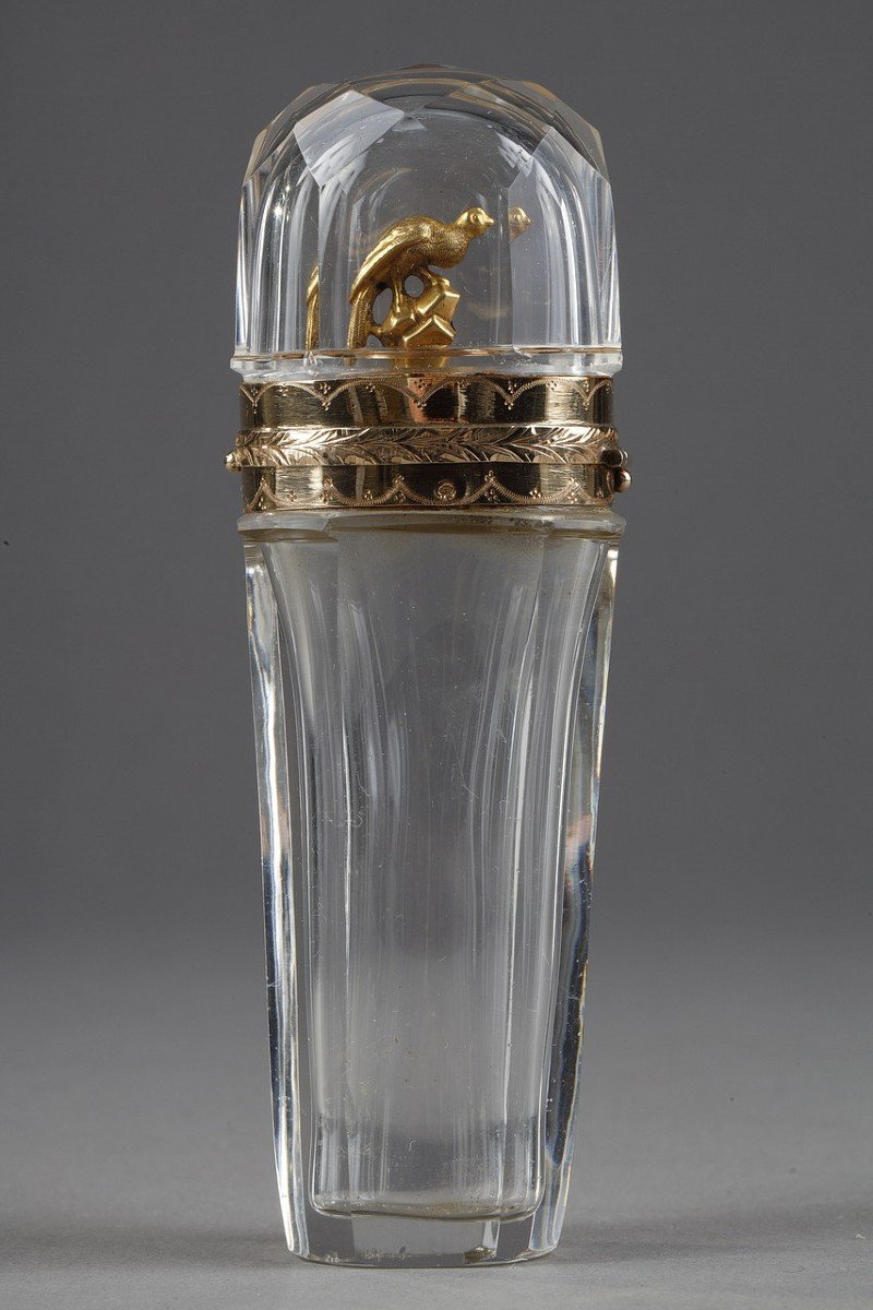 Flacon En Cristal Et Or XVIIIe Siècle. Louis XVI. -photo-2